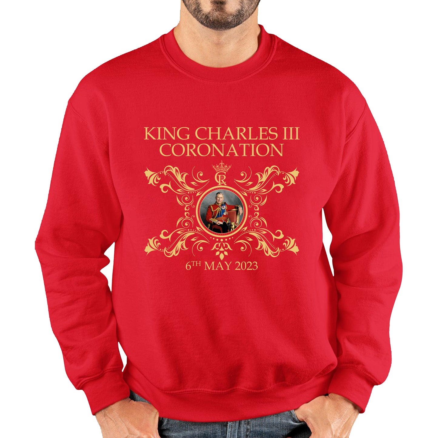 King Charles III Coronation 6th May 2023 Royal Cypher CR III Union Jack Ruling Monarch Of England Unisex Sweatshirt