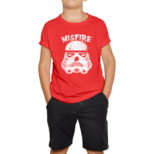 Misfire The Dark Side Made Me Do It Spoof Trooper Armor Helmet Movie Series Kids Tee