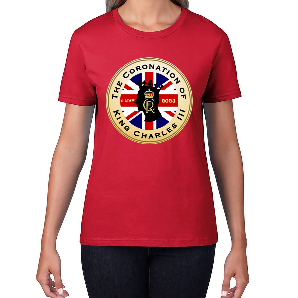 The Coronation Of King Charles III 6th May 2023 CR III Royal Crown United Kingdom Flag Womens Tee Top