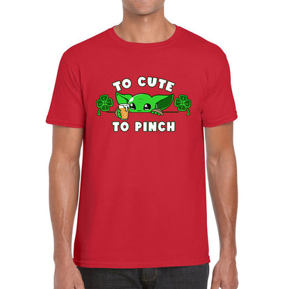 To Cute To Pinch Shamrock St Patrick's Day Green Irish Festival St Paddys Day Mens Tee Top