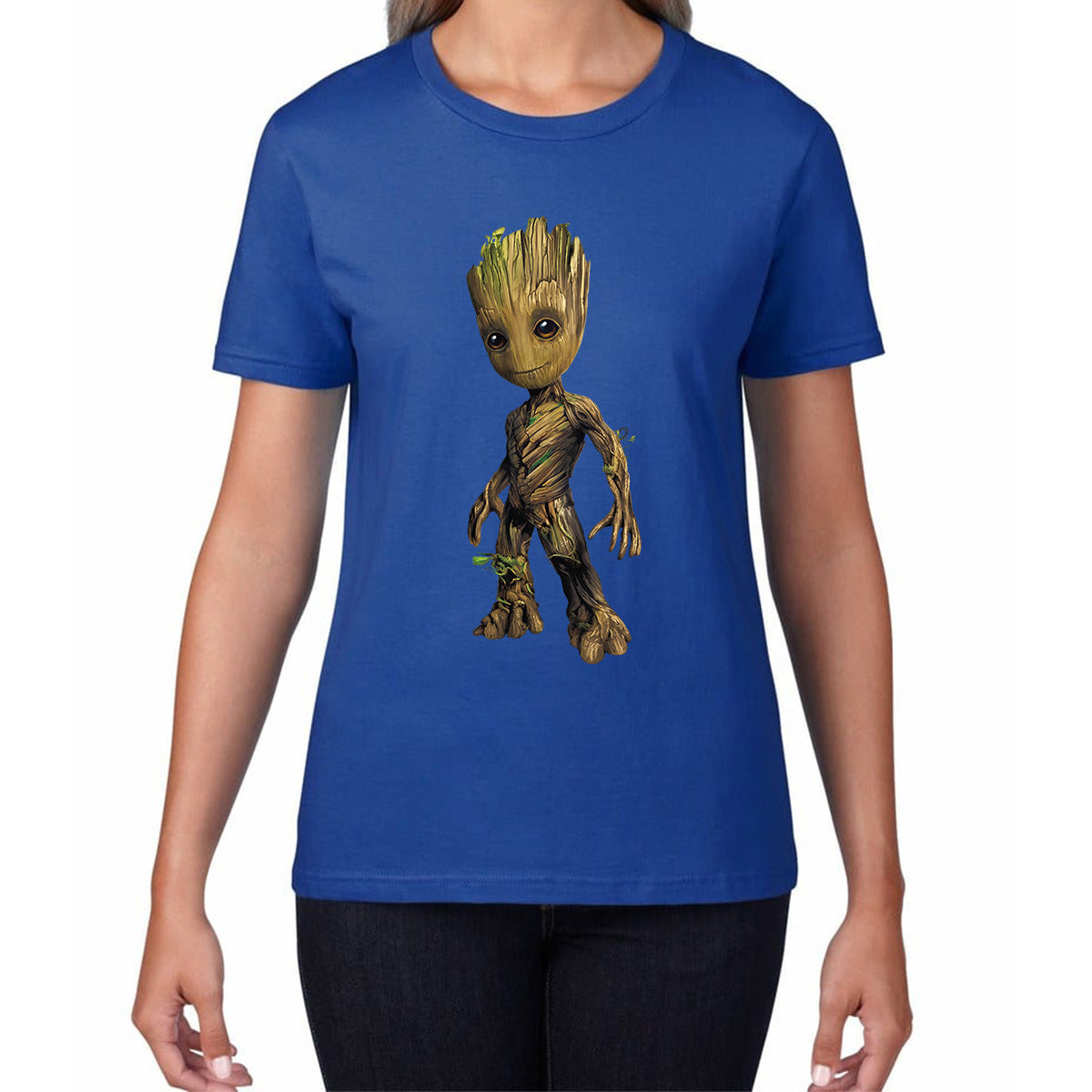 Baby Groot Comic book character Guardians of the Galaxy I am Groot Action Adventure Comedy Sci-Fi Movie Womens Tee Top