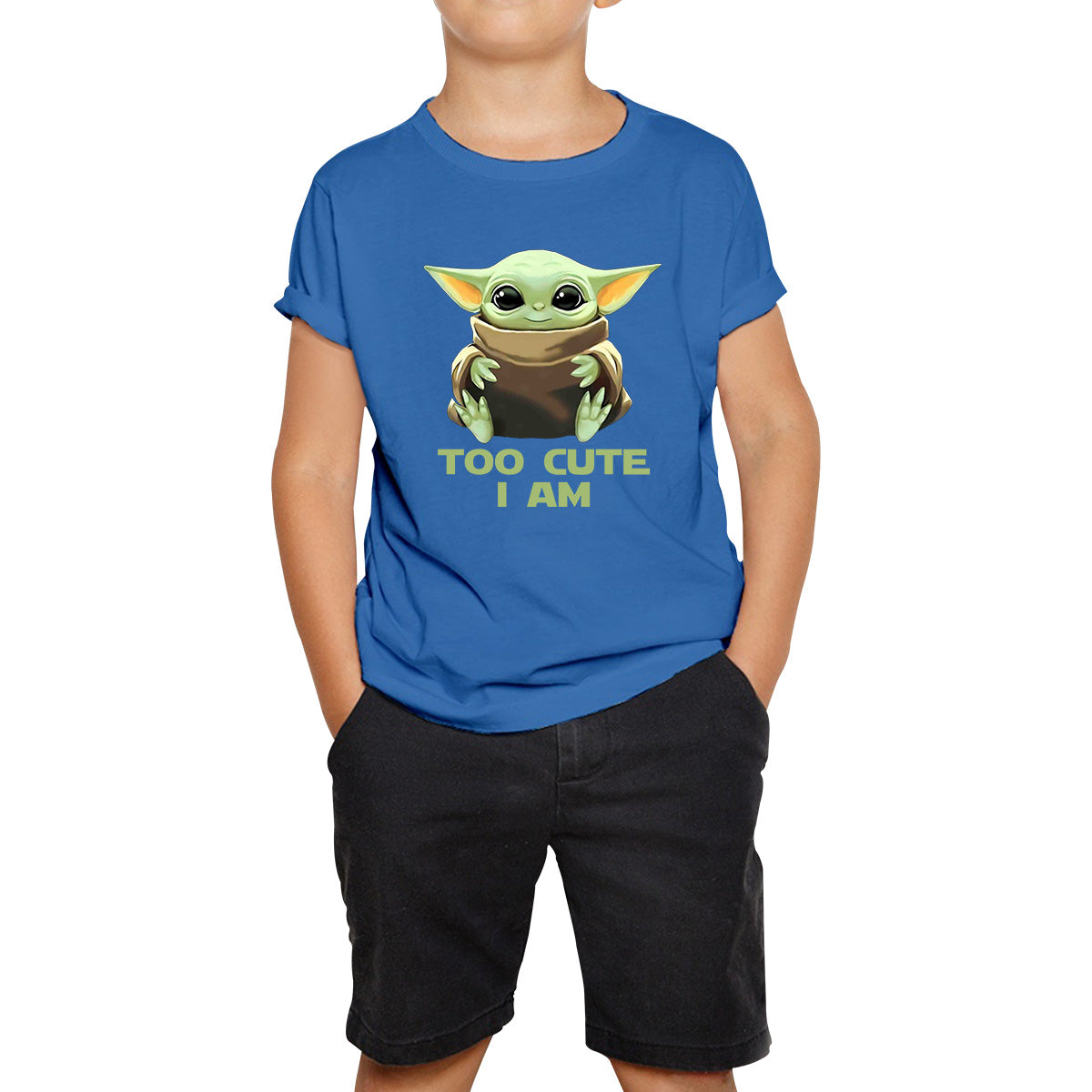 Too Cute I Am Star Wars Baby Yoda Green Humanoid Alien Disney Star Wars Day Yoda Star Wars 46th Anniversary Kids T Shirt