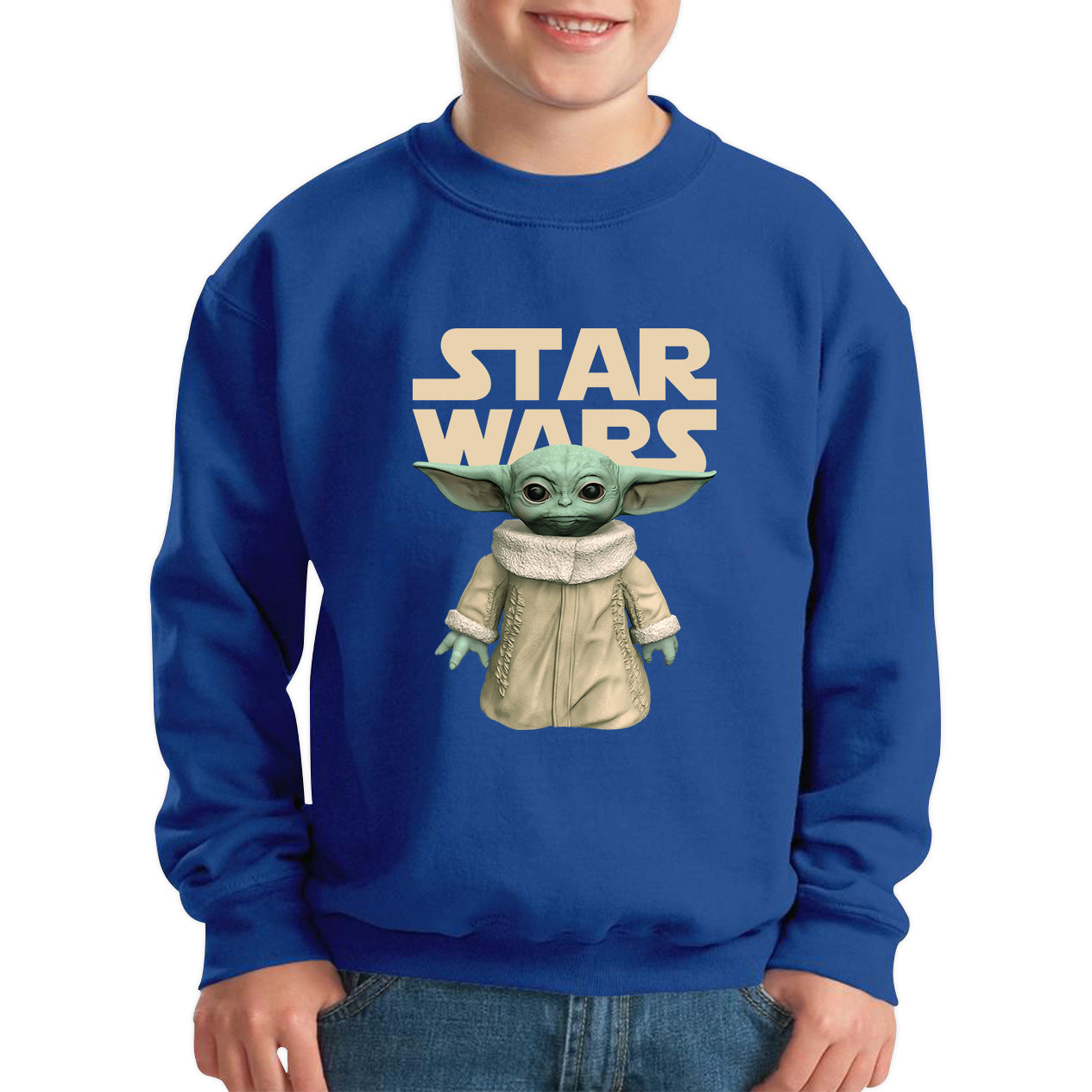 Star Wars Grogu The Child Green Humanoid Alien  Yoda's Species Baby Yoda Disney Star Wars Day 46th Anniversary Kids Jumper