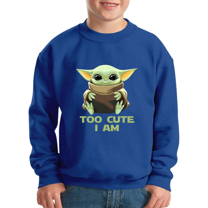 Too Cute I Am Star Wars Baby Yoda Green Humanoid Alien Disney Star Wars Day Yoda Star Wars 46th Anniversary Kids Jumper