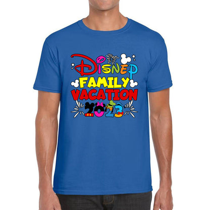 Disney Family Vacation 2023 Mickey Mouse Minnie Mouse Cartoon Disney Castle Disneyland Trip Mens Tee Top