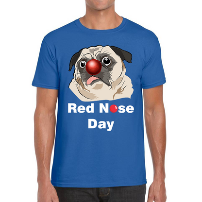 Pug Dog Red Nose Day T Shirt