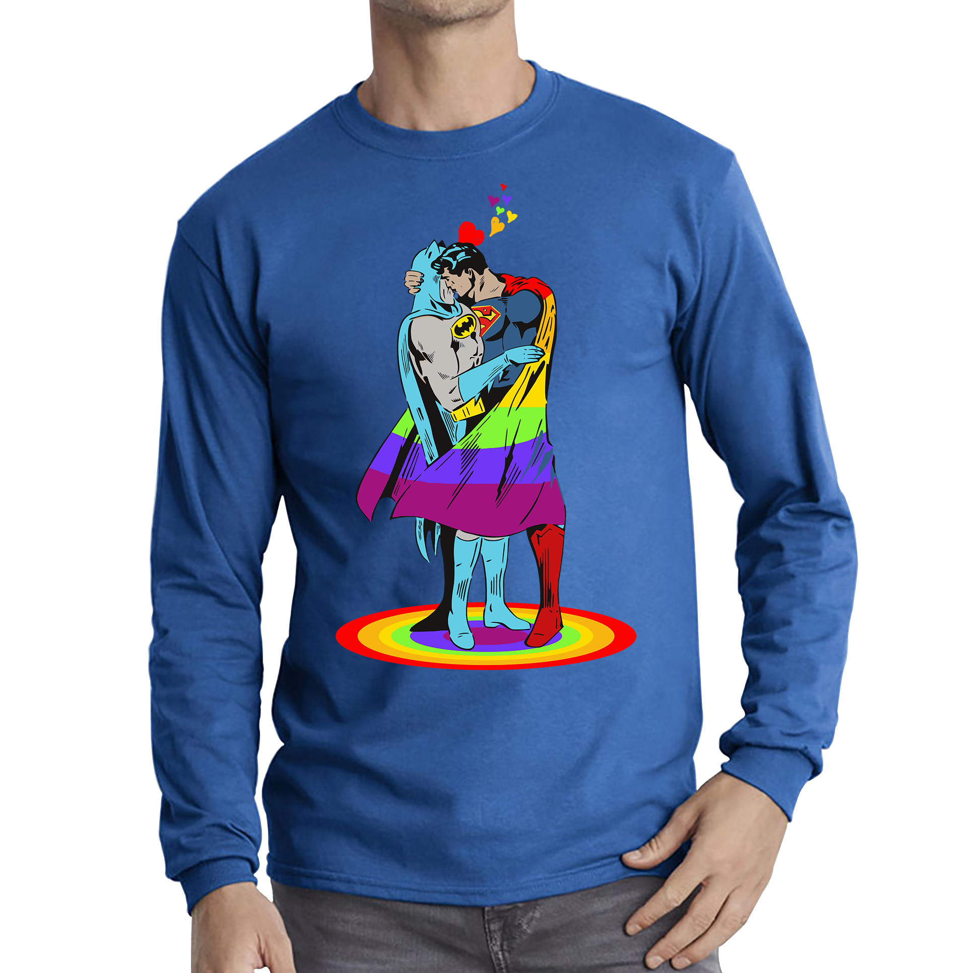 Batman x Superman Kiss Gay Pride LGBT T Shirt