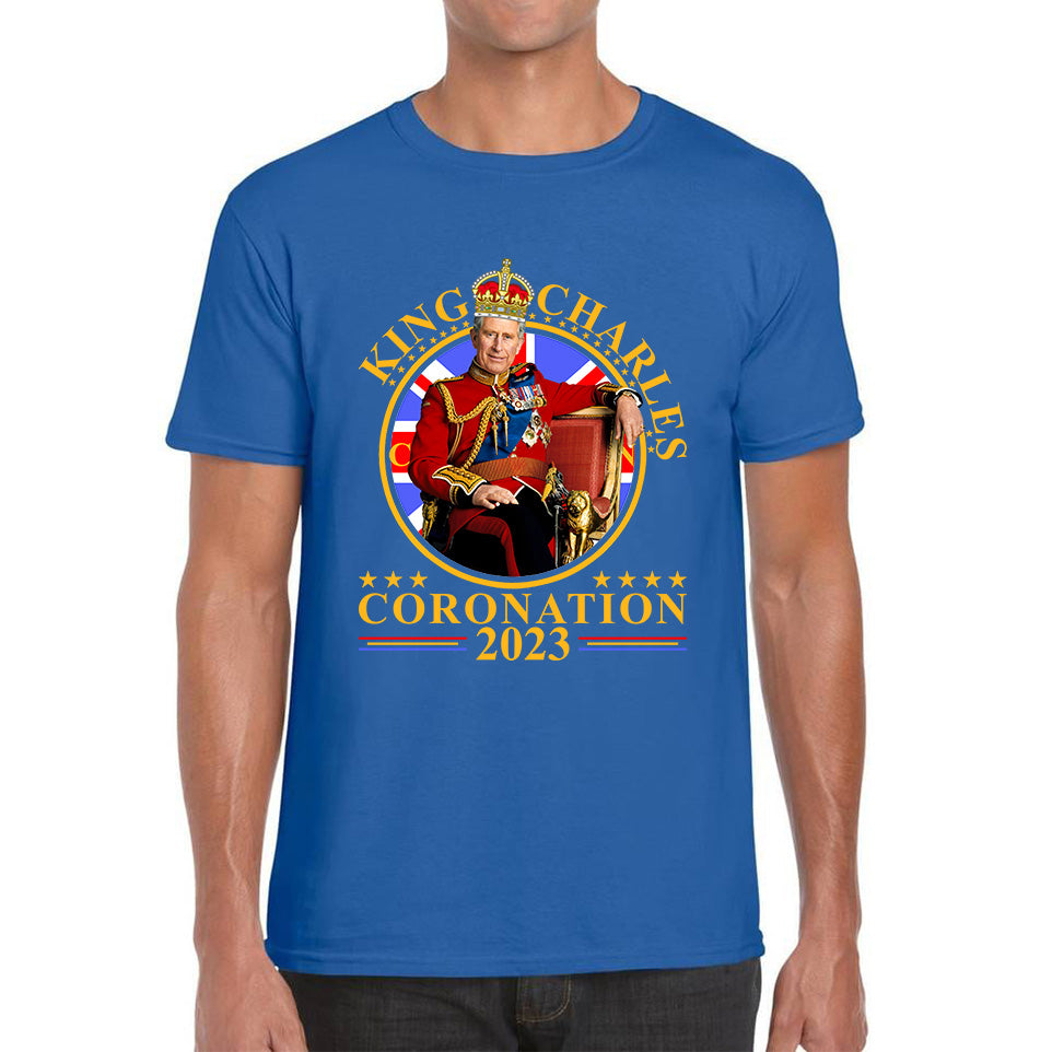 King Charles III Coronation 2023 Ruling Monarch Of England United Kingdom Royal Crown Mens Tee Top