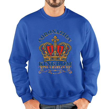 Coronation Kingdom King Charles III 6th May 2023 Royal Crown CR III His Majesty Union Jack Unisex Sweatshirt