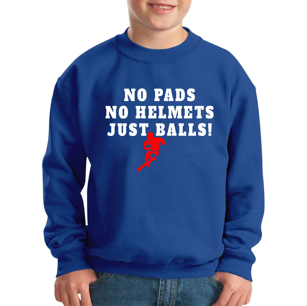 No Pads No Helmets Just Balls Rugby Cup European Support World Six Nations Rugby Championship Kids Jumper