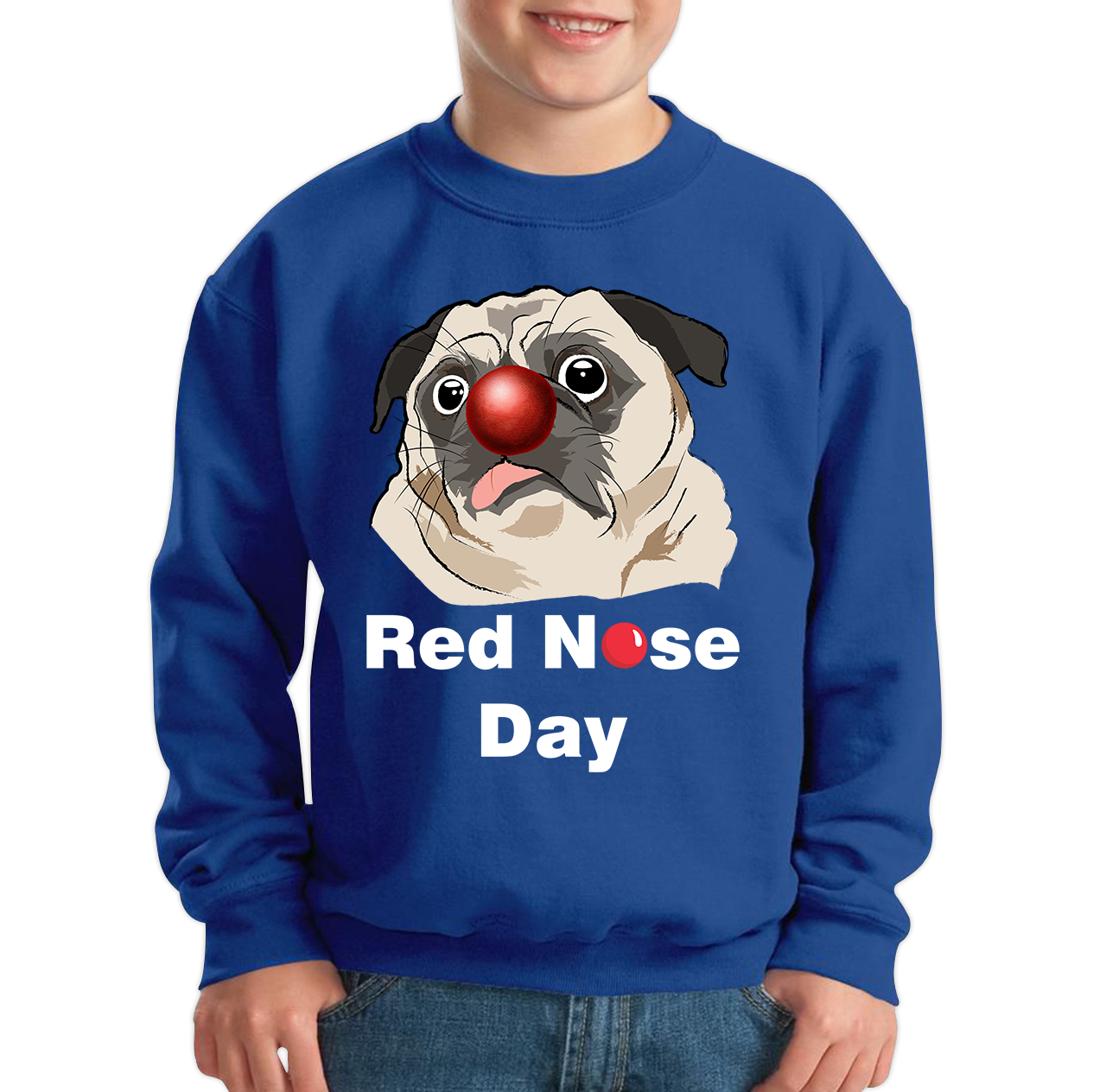 Pug Dog Red Nose Day Sweatshirt