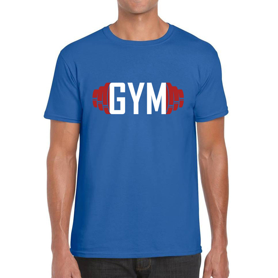 Gym Dumbell Gym Workout Fitness Bodybuilding Weight Lifting Training Mens Tee Top