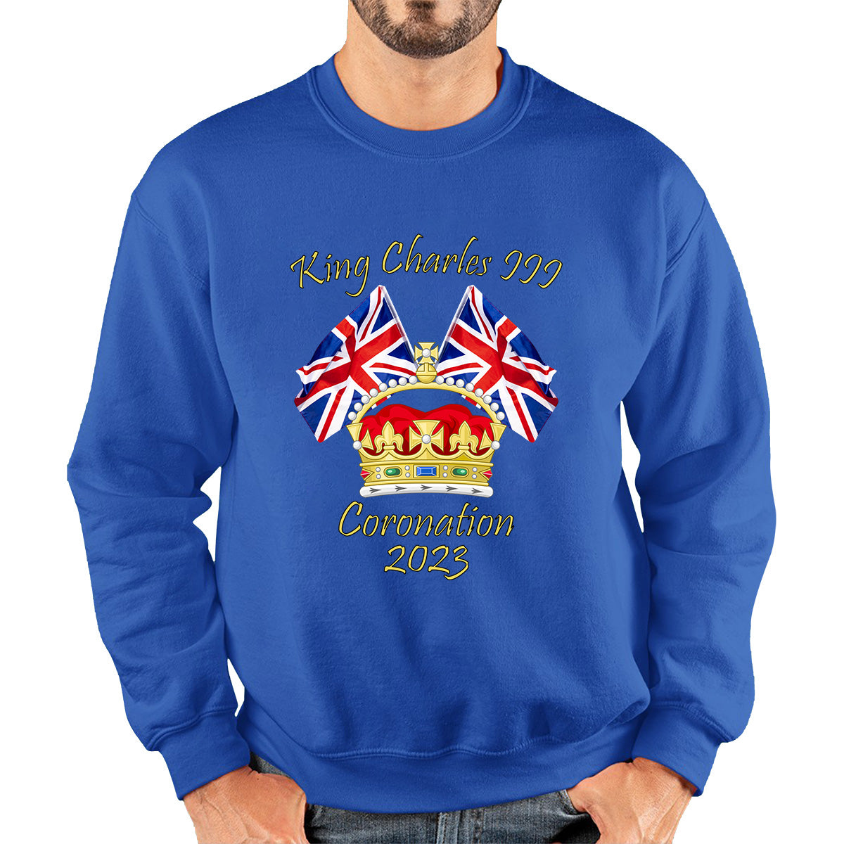 King Charles III Coronation 2023 United Kingdom Flags Royal Crown Ruling Monarch Of England CR III Unisex Sweatshirt