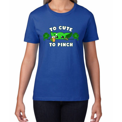 To Cute To Pinch Shamrock St Patrick's Day Green Irish Festival St Paddys Day Womens Tee Top