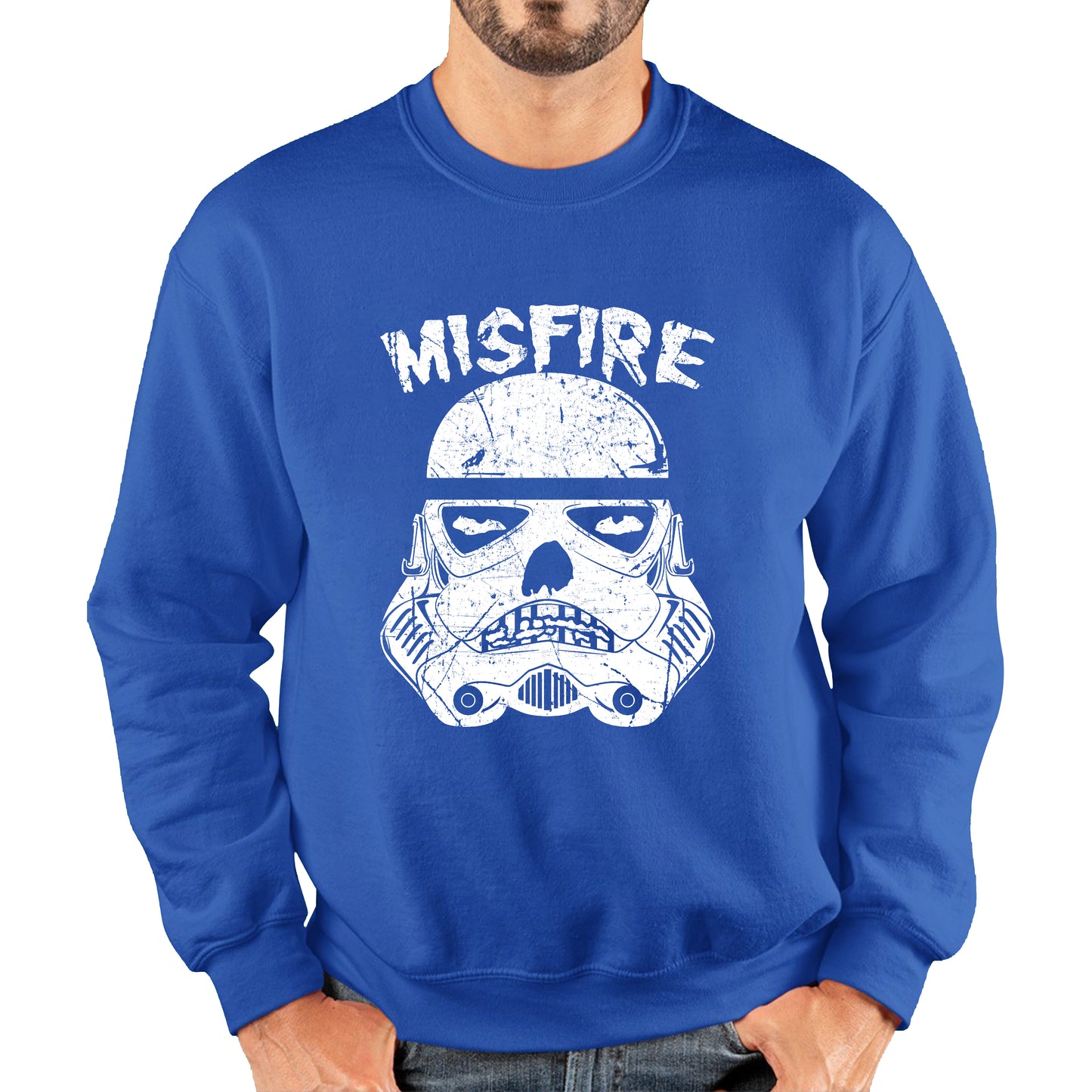 Misfire The Dark Side Made Me Do It Spoof Trooper Armor Helmet Movie Series Unisex Sweatshirt