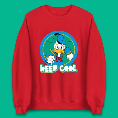 Keep Cool Donald Duck Animated Cartoon Character Angry Duck Disneyland Trip Disney Vacations Unisex Sweatshirt