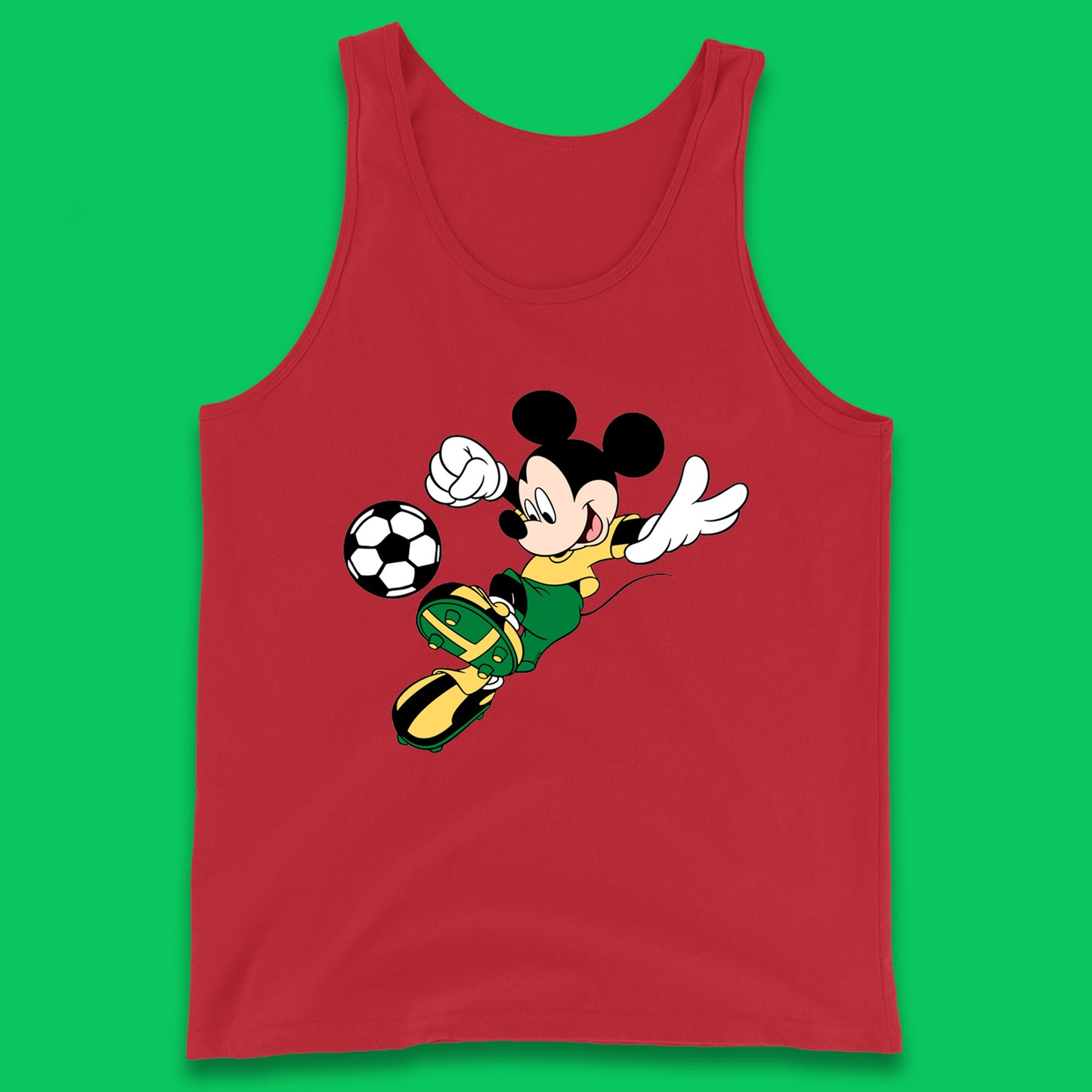 Mickey Mouse Kicking Football Soccer Player Disney Cartoon Mickey Soccer Player Football Team Tank Top