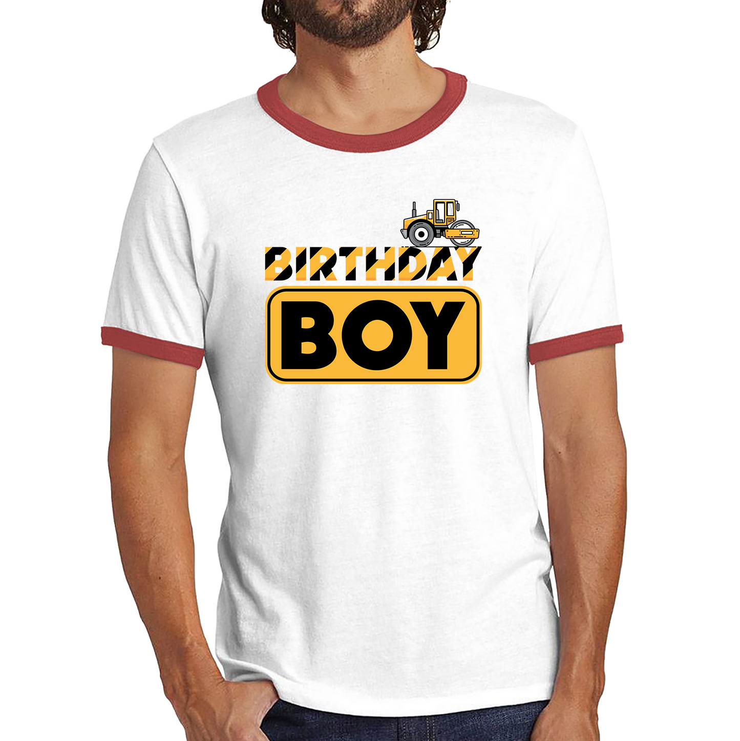 Bulldozer Tractor Birthday Boy Funny Shirt Heavy Construction Bulldozer Excavator Birthday Celebration Ringer T Shirt