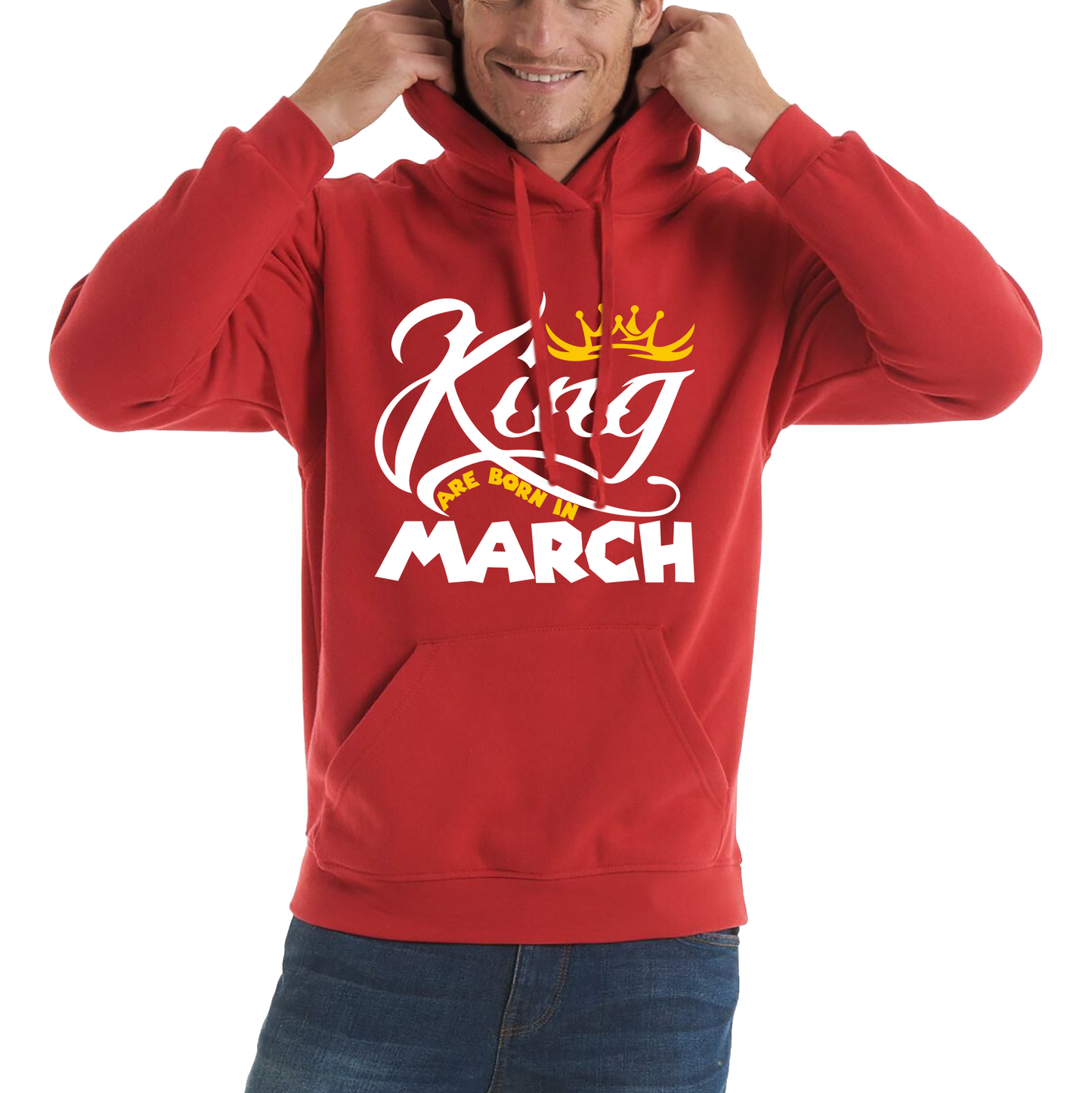 King Are Born In March Funny Birthday Month March Birthday Sayings Quotes Unisex Hoodie