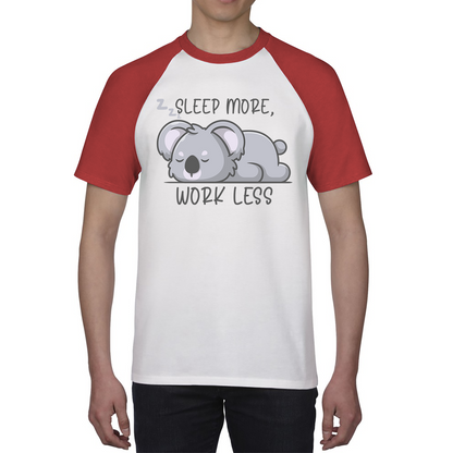 Sleep More Work Less Funny Lazy Koala, Koala-Life Funny Koala Gift Baseball T Shirt