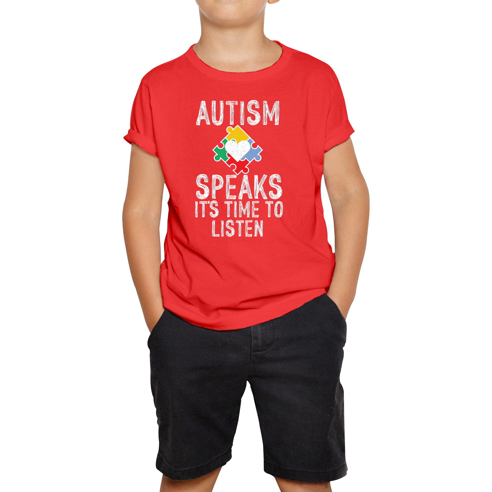 Autism Speaks It's Time To Listen Puzzle Piece T Shirt