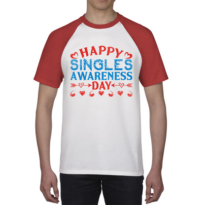 Happy Singles Awareness Day Funny Anti Valentine, Happy Valentine's Day Galentines Day Baseball T Shirt