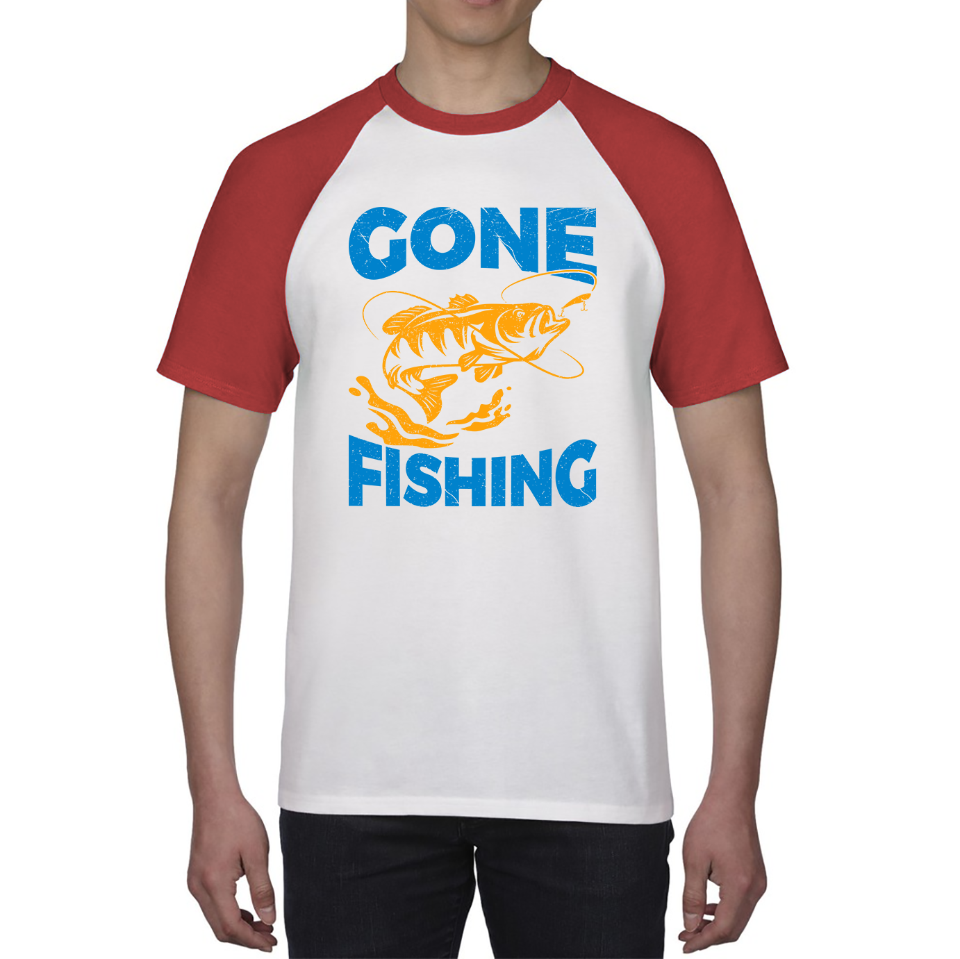 Gone Fishing Raglan Shirt Funny Fisherman Fishing Baseball T Shirt