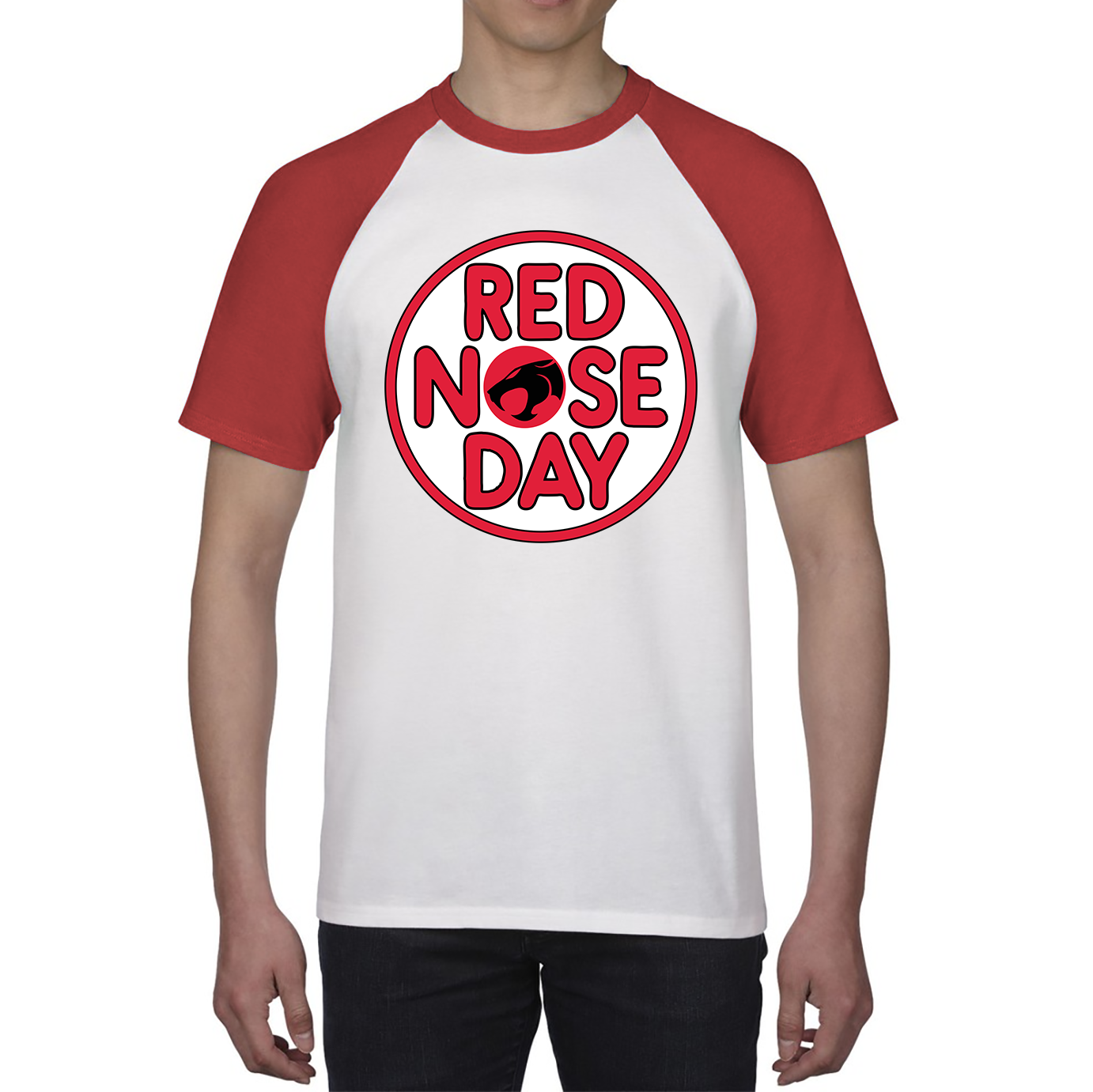 Thundercat Red Nose Day Baseball T Shirt. 50% Goes To Charity