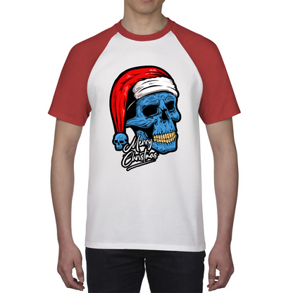 santa skull baseball t shirt