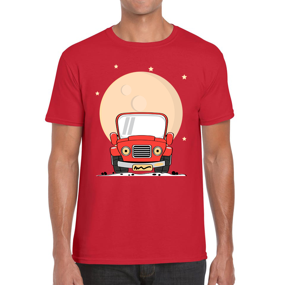 Monster Truck Over The Moon Vintage Truck Moon Mens Tee Top