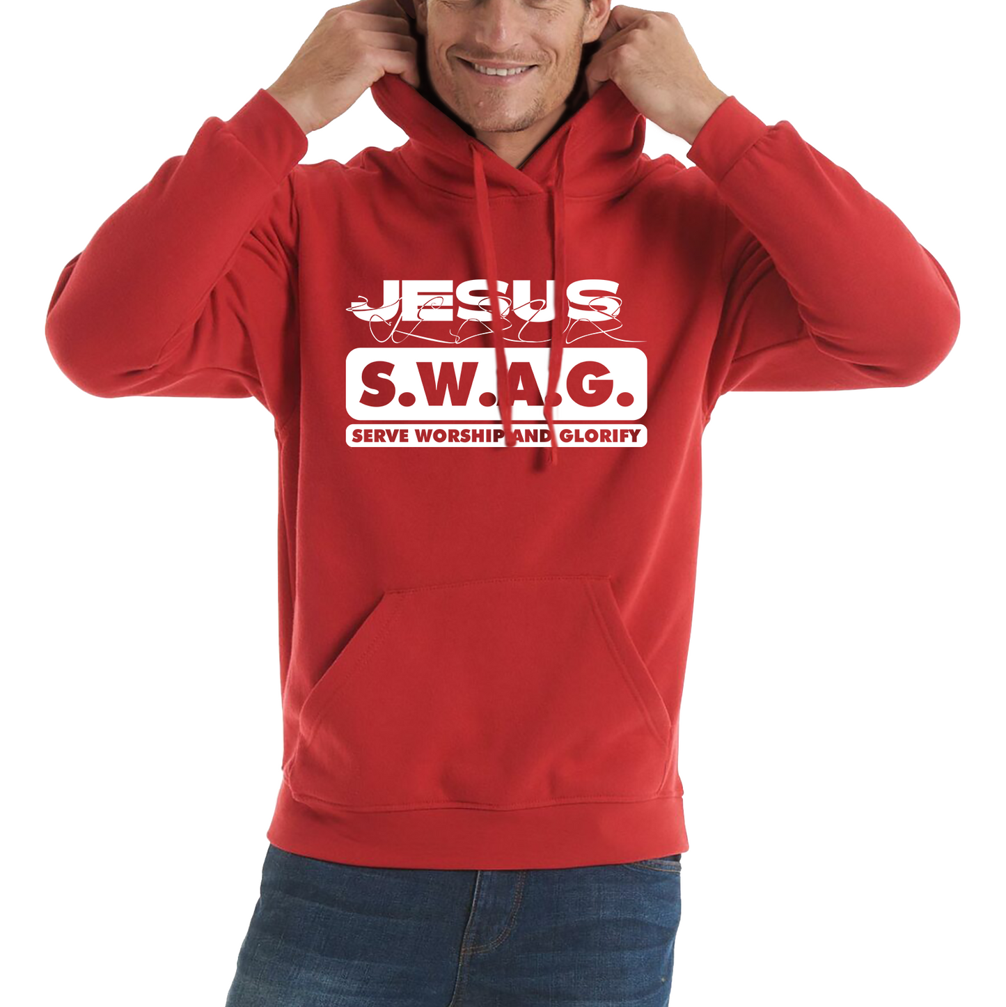 Jesus SWAG Serve Worship and Glorify Faith Religious Christian Jesus Swag Unisex Hoodie