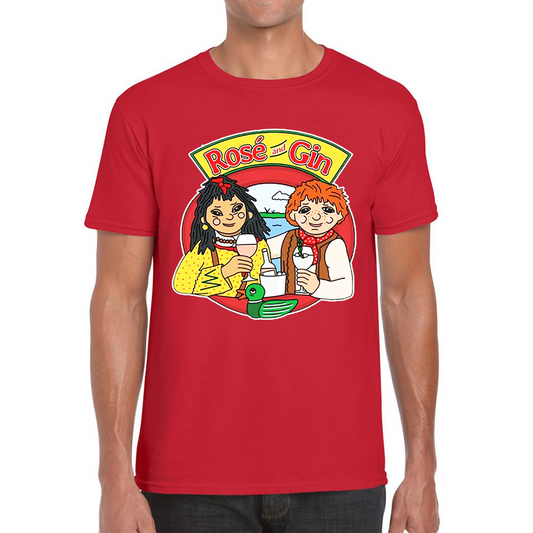 Rosé and Gin Funny 90's TV Show Rosie and Jim Boat Wine T Shirt