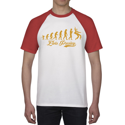 Elvis Presley Human Evolution Raglan T-Shirt American Singer Gift Baseball Tee