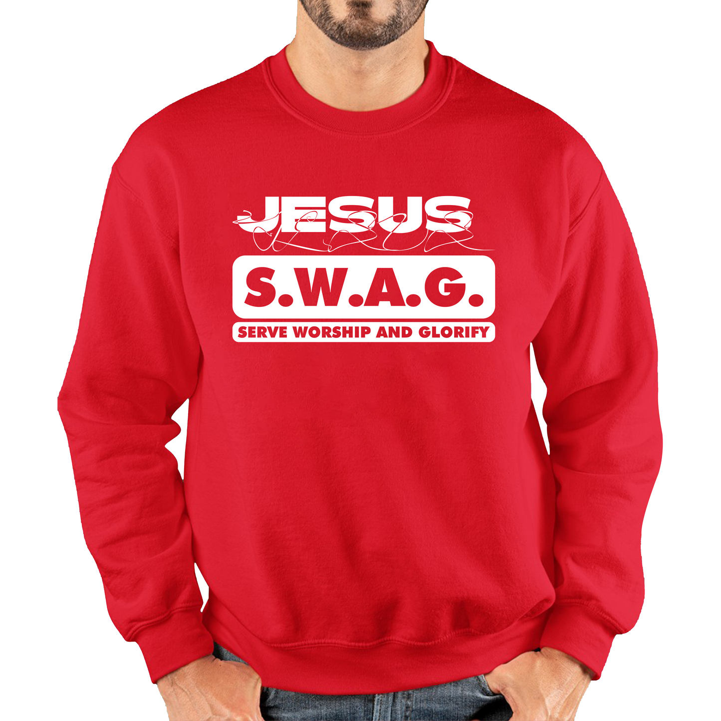 Jesus SWAG Serve Worship and Glorify Faith Religious Christian Jesus Swag Unisex Sweatshirt