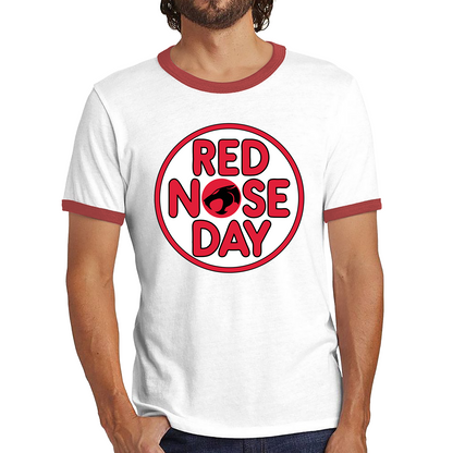 Thundercat Red Nose Day Ringer T Shirt. 50% Goes To Charity