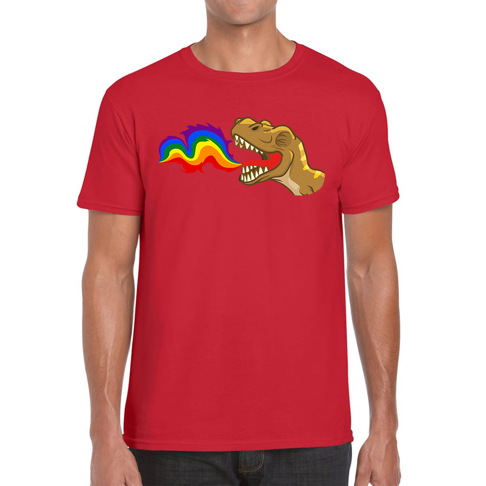 T-Rex Dinosaur Pride Lgbt Dino Rainbow Fire T Shirt