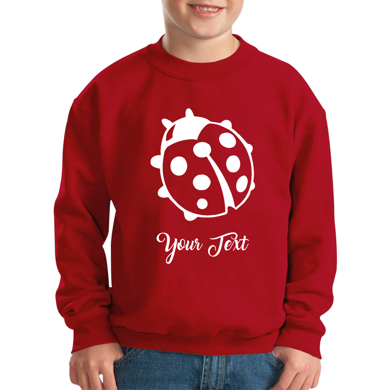 Personalised Ladybug Your Name Cute Insect Ladybug Ladybird Kids Jumper