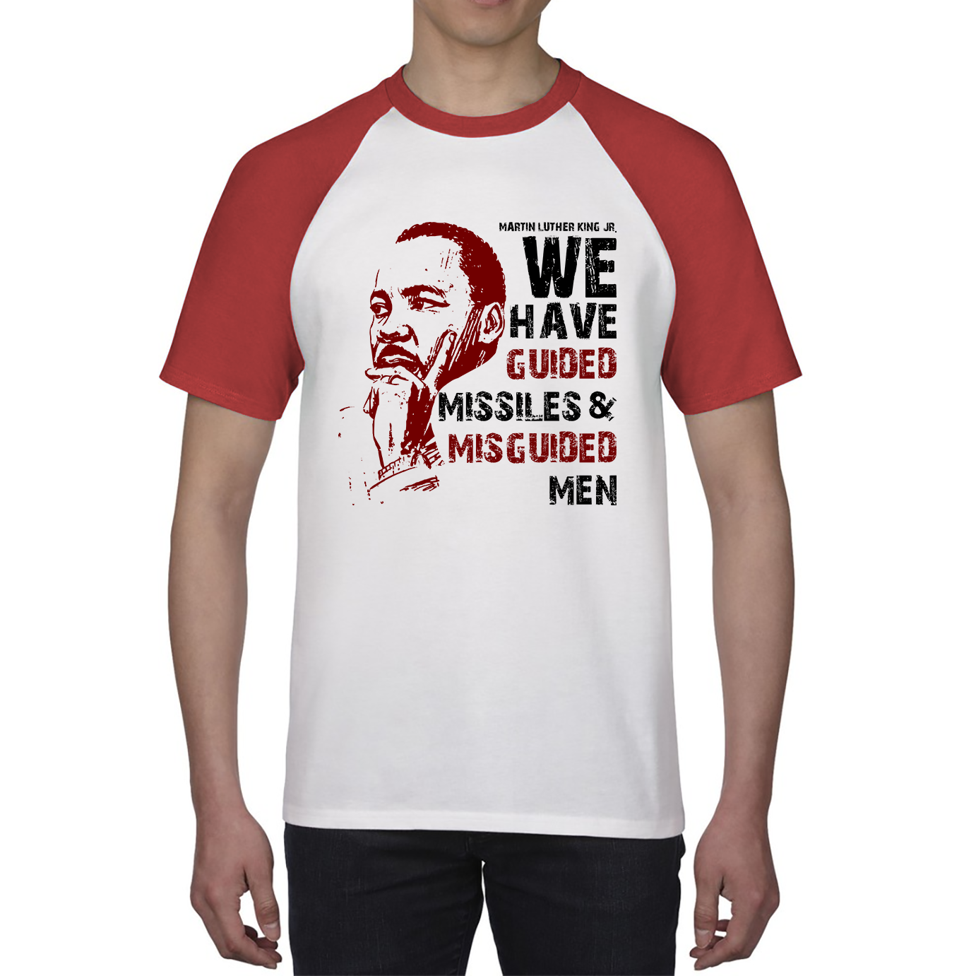 We Have Guided Missiles & Misguided Men MLK Quotes Black Lives Matters Baseball T Shirt