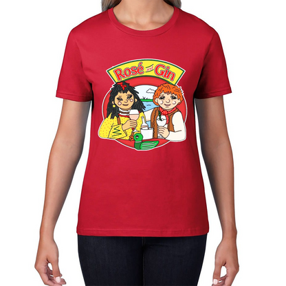 Rosé and Gin Funny 90's TV Show Rosie and Jim Boat Wine T Shirt