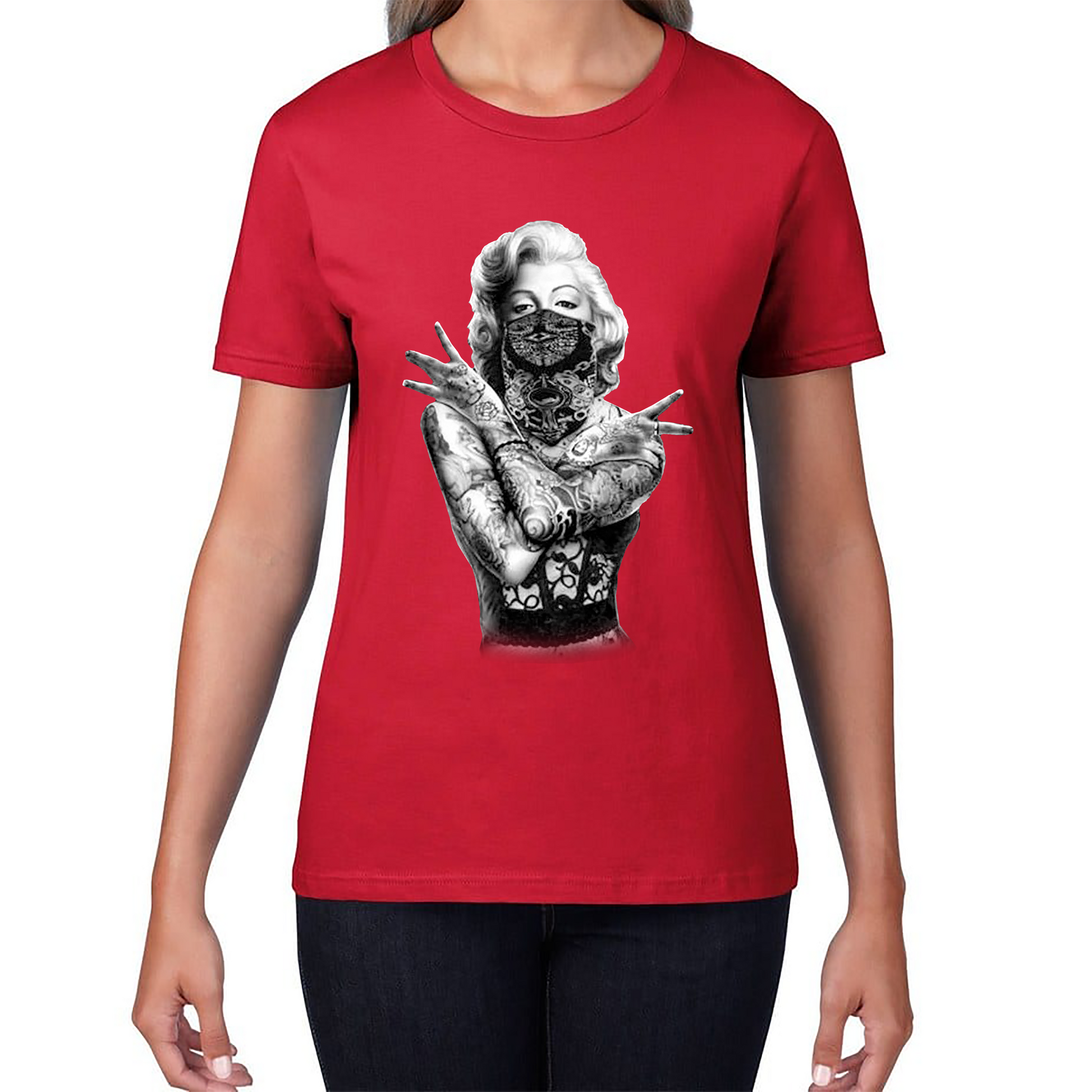 Marilyn Monroe Art Tattoo Gangster T Shirt