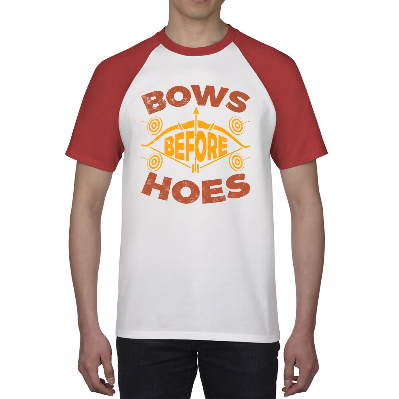 Bows Before Hoes Raglan Shirt Bow And Arrow Lover Funny Hunter Baseball T Shirt