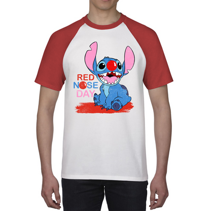 Ohana Disney Stitch Red Nose Day Baseball T Shirt. 50% Goes To Charity