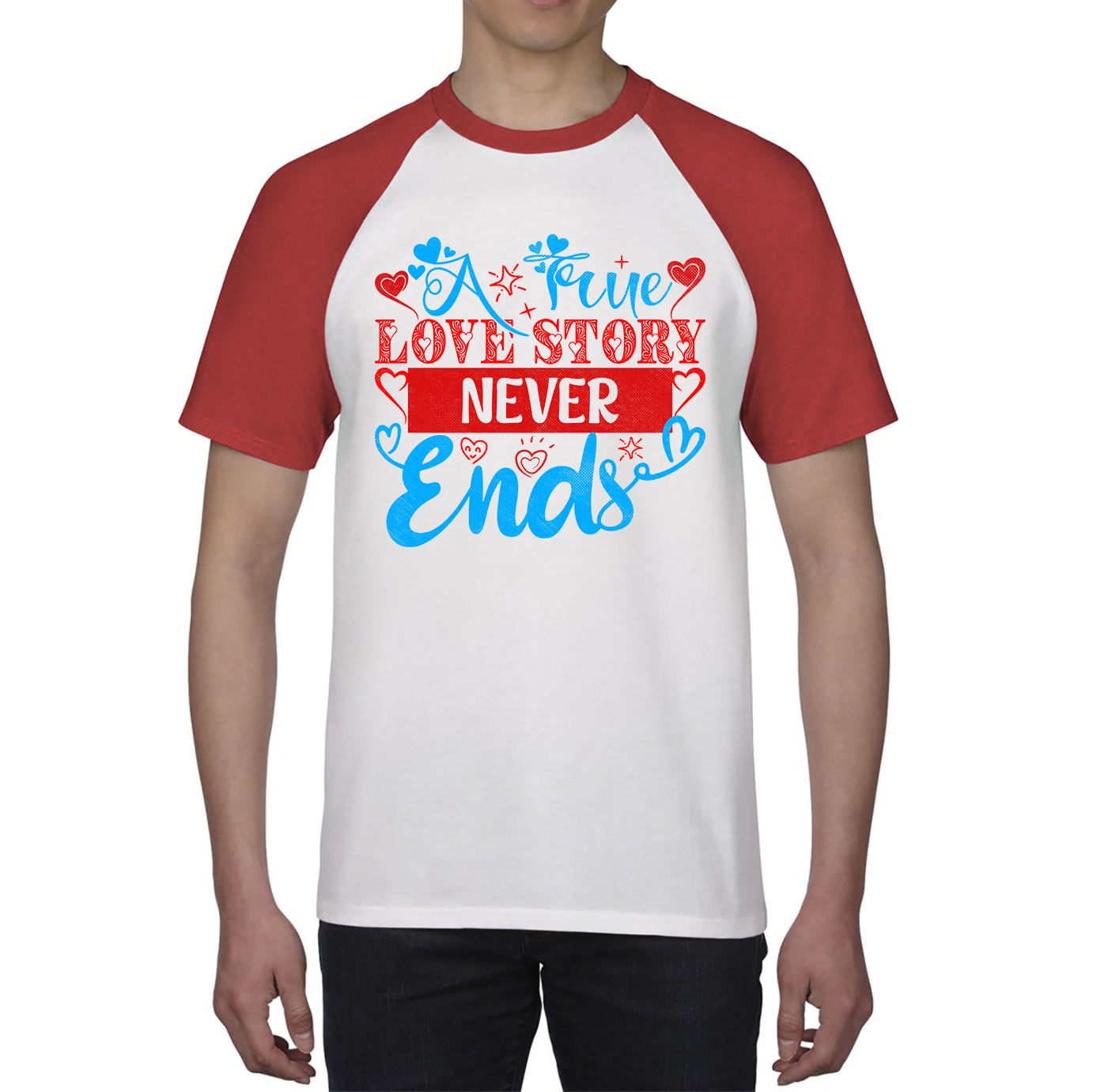 A True Love Story Never Ends Baseball Shirt