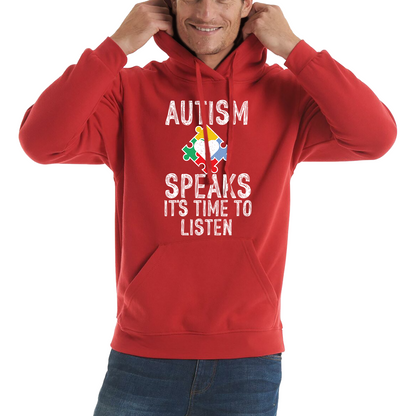 Autism Speaks It's Time To Listen Puzzle Piece Hoodie