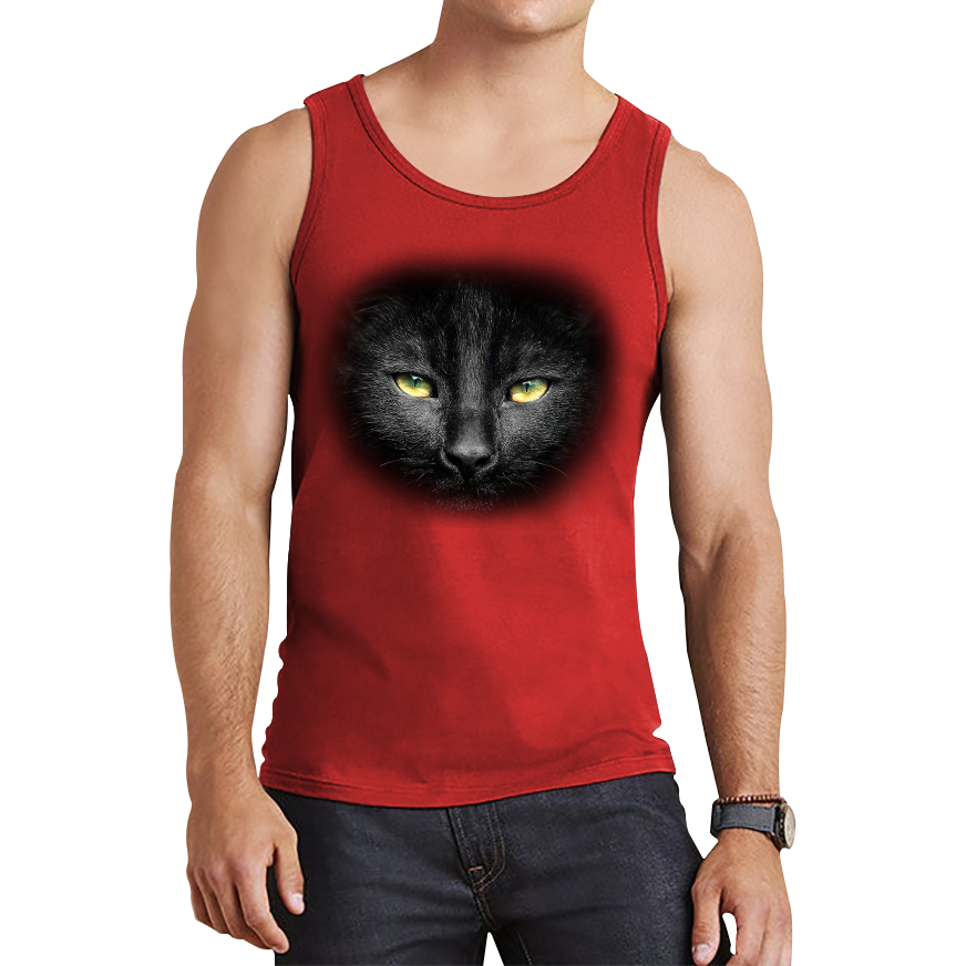 Black Cat Yellow Eyes Tank Top