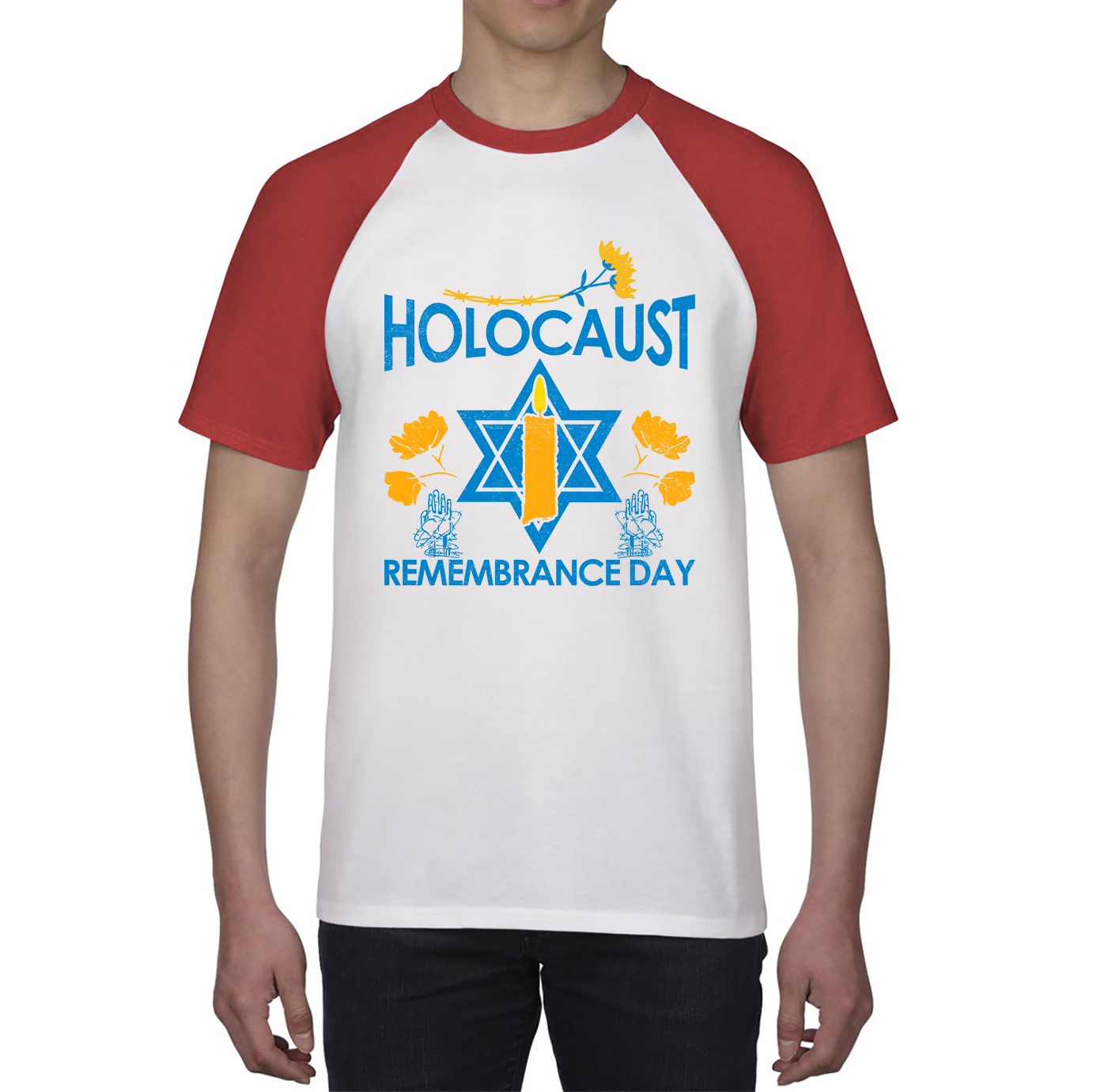 Holocaust Remembrance Day Victims Of The Holocaust Festival of Lights Baseball T Shirt