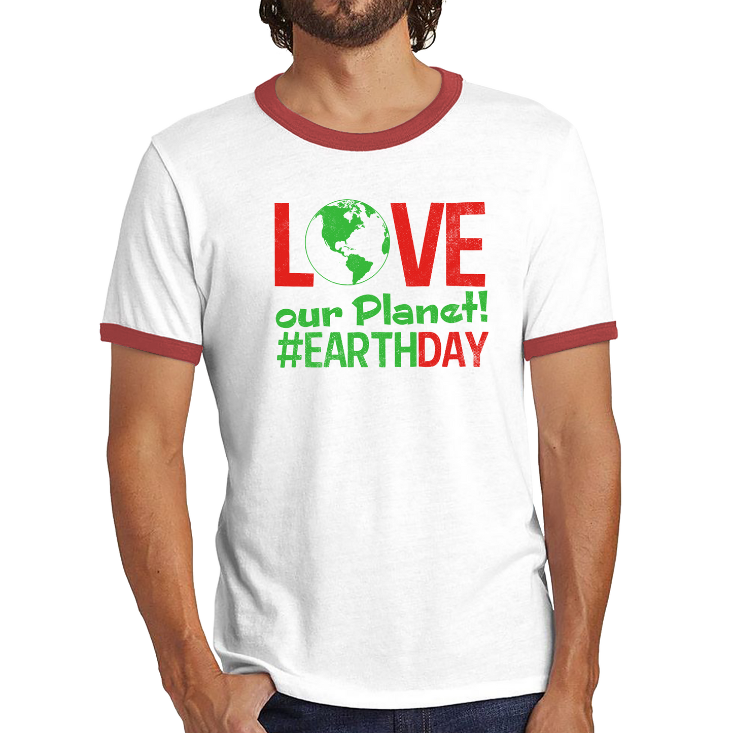 Love Our Planet Earth Environmental Health Celebration EarthDay Ringer T Shirt