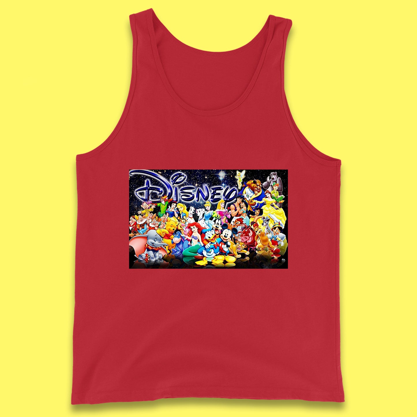 All Disney Fictional Characters Poster Disney Family Animated Cartoons Movies Characters Disney World Tank Top