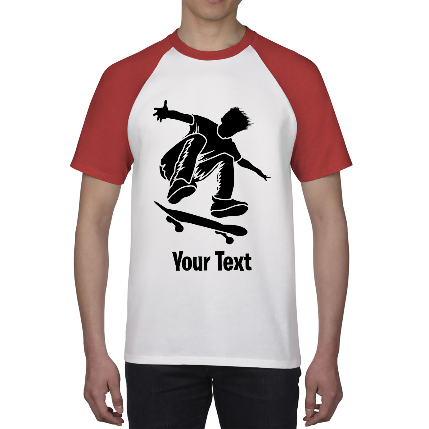 Personalised Skateboard Your Name Skater Funny Skateboarding Sport Baseball T Shirt