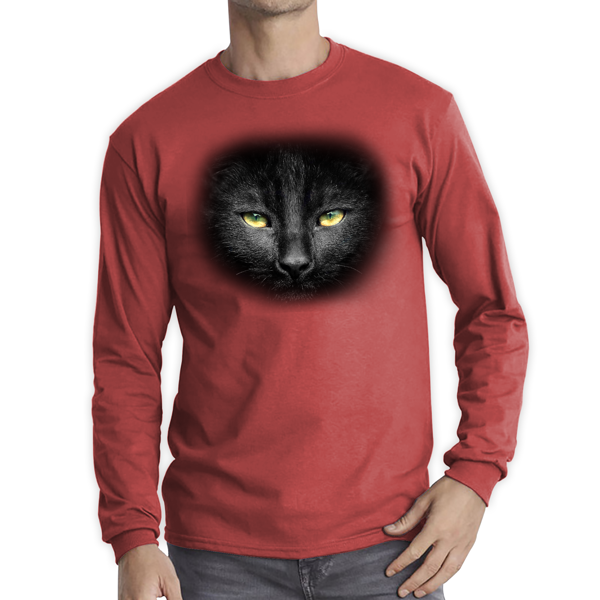 Black Cat Yellow Eyes T Shirt